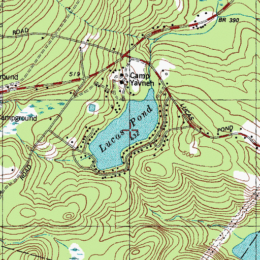 Topographic Map of Lucas Pond, NH