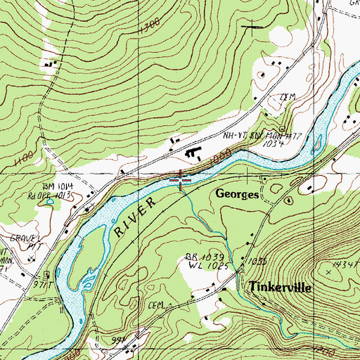 Topographic Map of Lyman Brook, NH