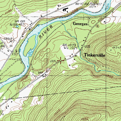 Topographic Map of Lyman Cemetery, NH