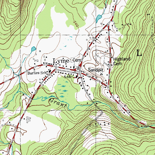 Topographic Map of Lyme, NH