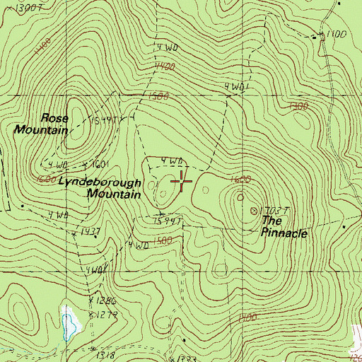 Topographic Map of Lyndeborough Mountain, NH