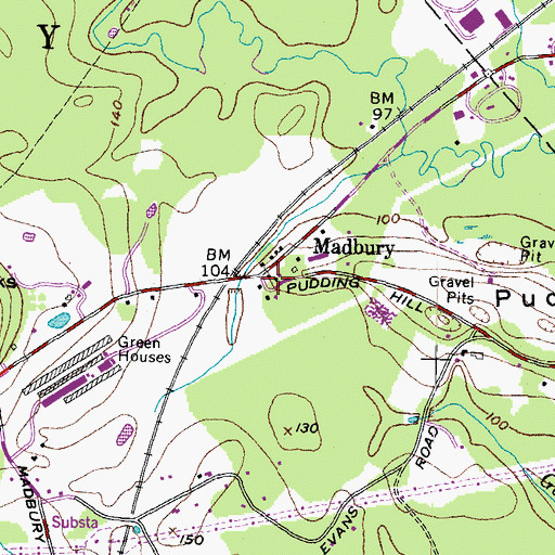 Topographic Map of Madbury, NH