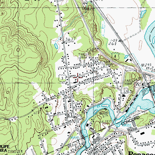 Topographic Map of Main Street School, NH