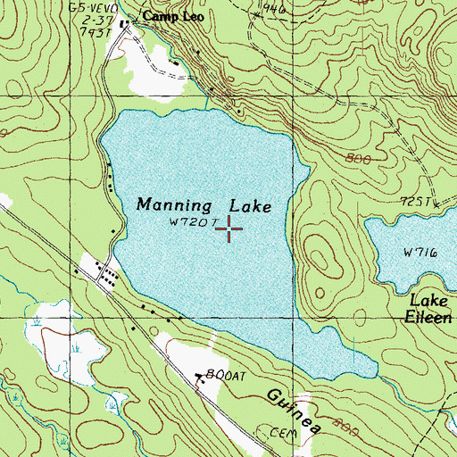 Topographic Map of Manning Lake, NH