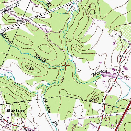 Topographic Map of Marsh Brook, NH