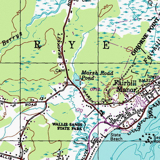 Topographic Map of Marsh Road Pond, NH