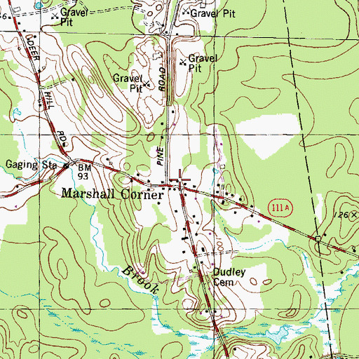Topographic Map of Marshall Corner, NH