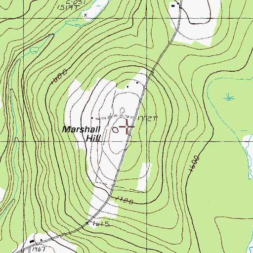 Topographic Map of Marshall Hill, NH