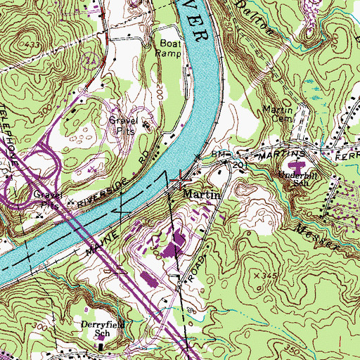 Topographic Map of Martin, NH
