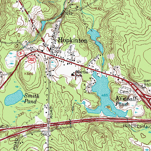 Topographic Map of Harold Martin School, NH