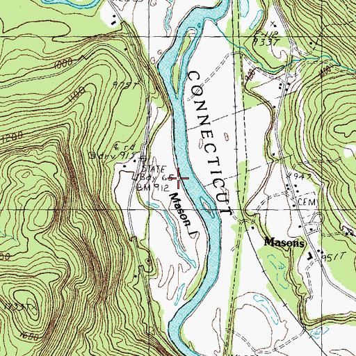 Topographic Map of Mason Island, NH