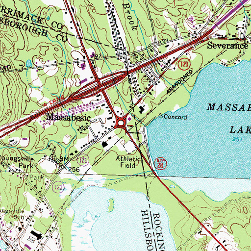 Topographic Map of Massabesic, NH