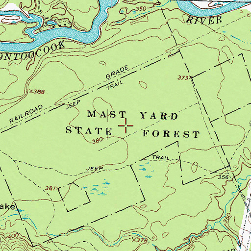 Topographic Map of Mast Yard State Forest, NH