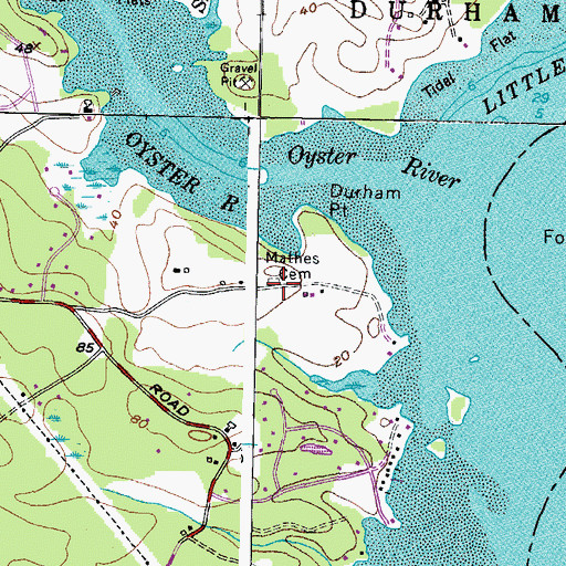 Topographic Map of Mathes Cemetery, NH