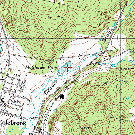 Topographic Map of Matthews Pond, NH