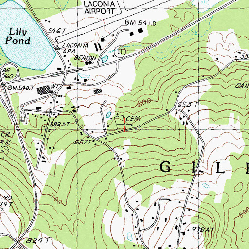 Topographic Map of McCoy Cemetery, NH