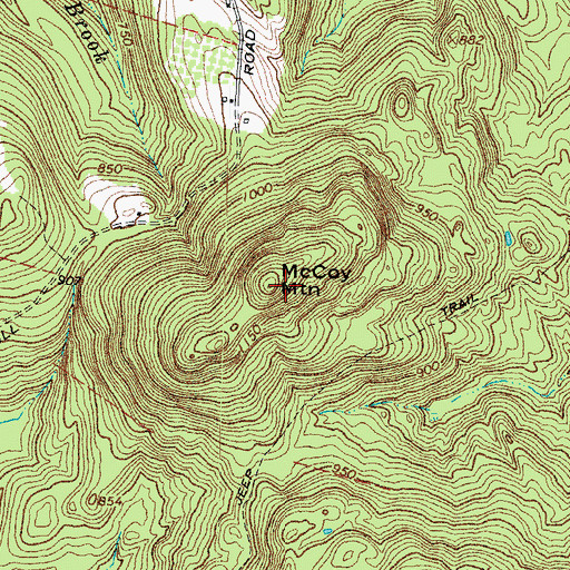 Topographic Map of McCoy Mountain, NH