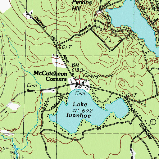 Topographic Map of McCutcheon Corners, NH