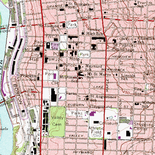 Topographic Map of McDonald School, NH