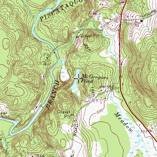 Topographic Map of McGregors Pond, NH