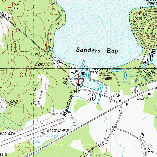 Topographic Map of Meadow Brook, NH
