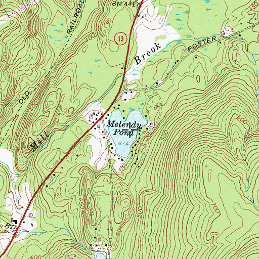 Topographic Map of Melendy Pond, NH
