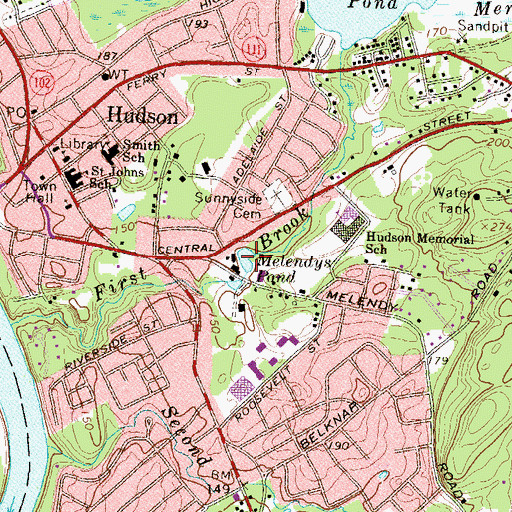 Topographic Map of Melendys Pond, NH