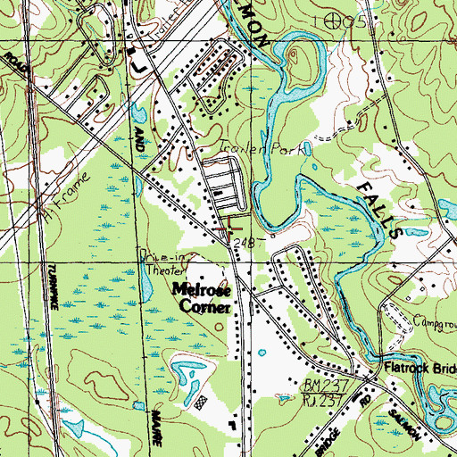 Topographic Map of Melrose Corner, NH