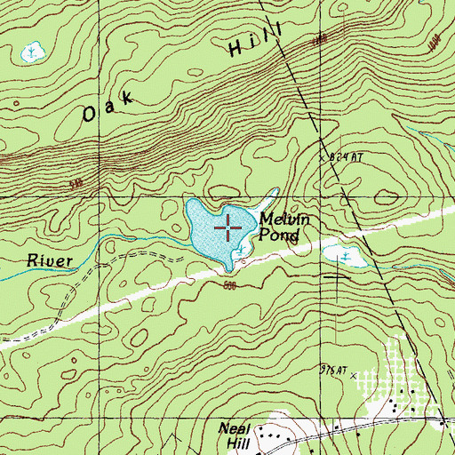 Topographic Map of Melvin Pond, NH