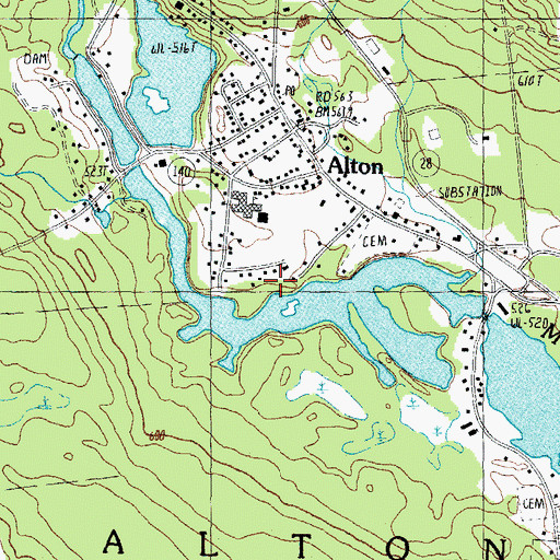 Topographic Map of Memorial School, NH