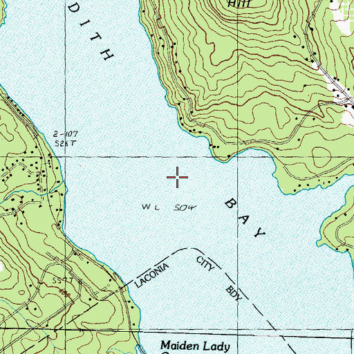 Topographic Map of Meredith Bay, NH