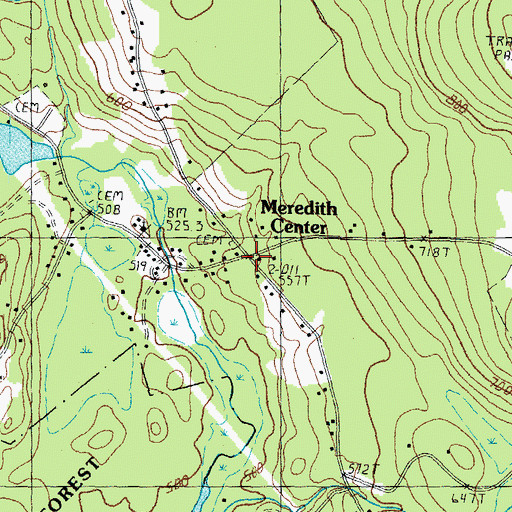 Topographic Map of Meredith Center, NH