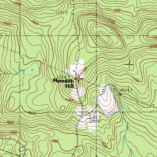 Topographic Map of Meredith Hill, NH