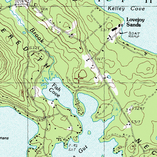 Topographic Map of Meredith Neck, NH
