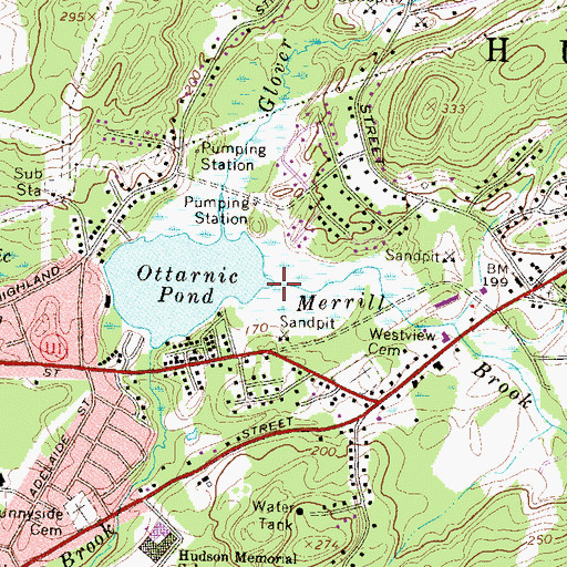 Topographic Map of Merrill Brook, NH