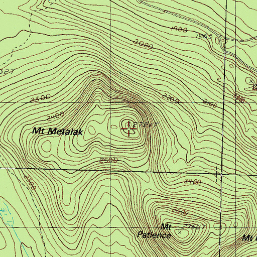 Topographic Map of Lake Metalak, NH
