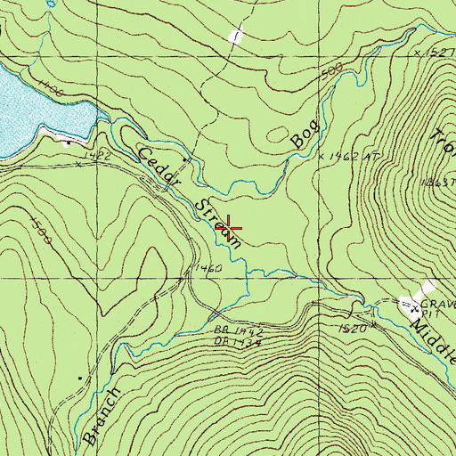 Topographic Map of Middle Branch Cedar Stream, NH