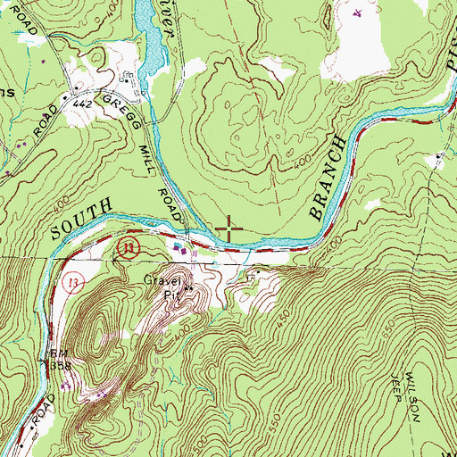 Topographic Map of Middle Branch Piscataquog River, NH