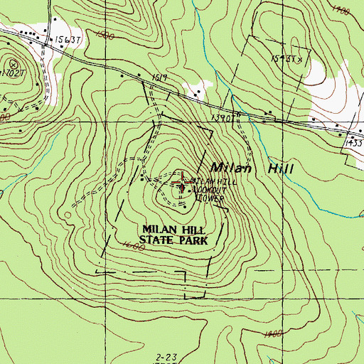 Topographic Map of Milan Hill, NH