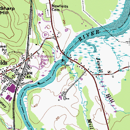 Topographic Map of Mill Brook, NH