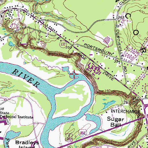 Topographic Map of Mill Brook, NH