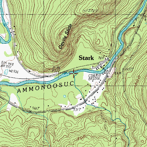 Topographic Map of Mill Brook, NH