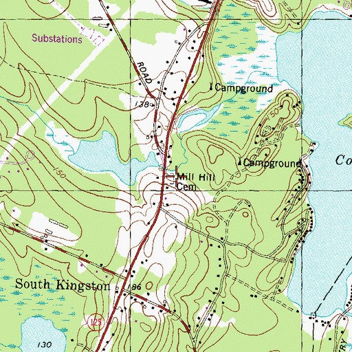 Topographic Map of Mill Hill Cemetery, NH