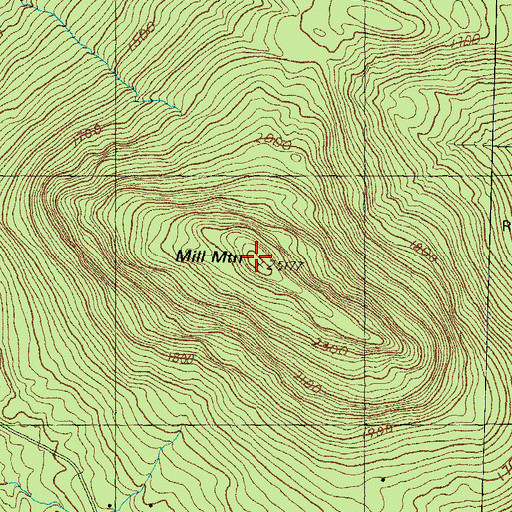 Topographic Map of Mill Mountain, NH