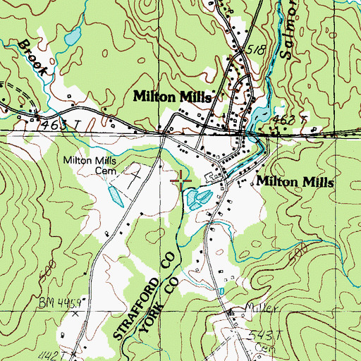 Topographic Map of Miller Brook, NH