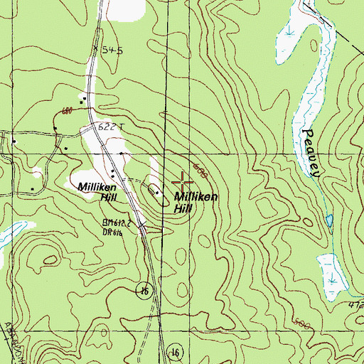 Topographic Map of Milliken Hill, NH