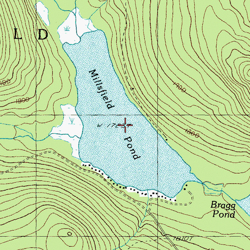 Topographic Map of Millsfield Pond, NH