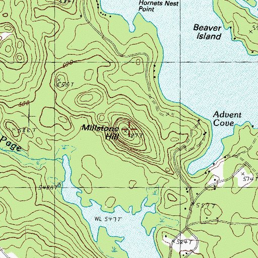 Topographic Map of Millstone Hill, NH