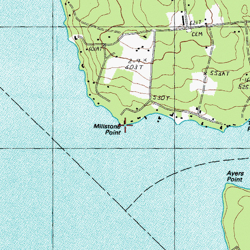 Topographic Map of Millstone Point, NH