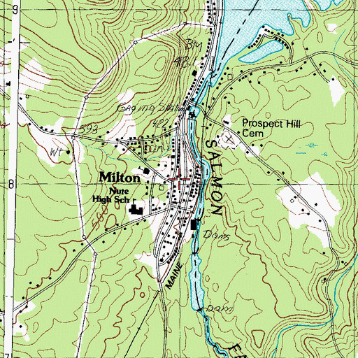 Topographic Map of Milton, NH
